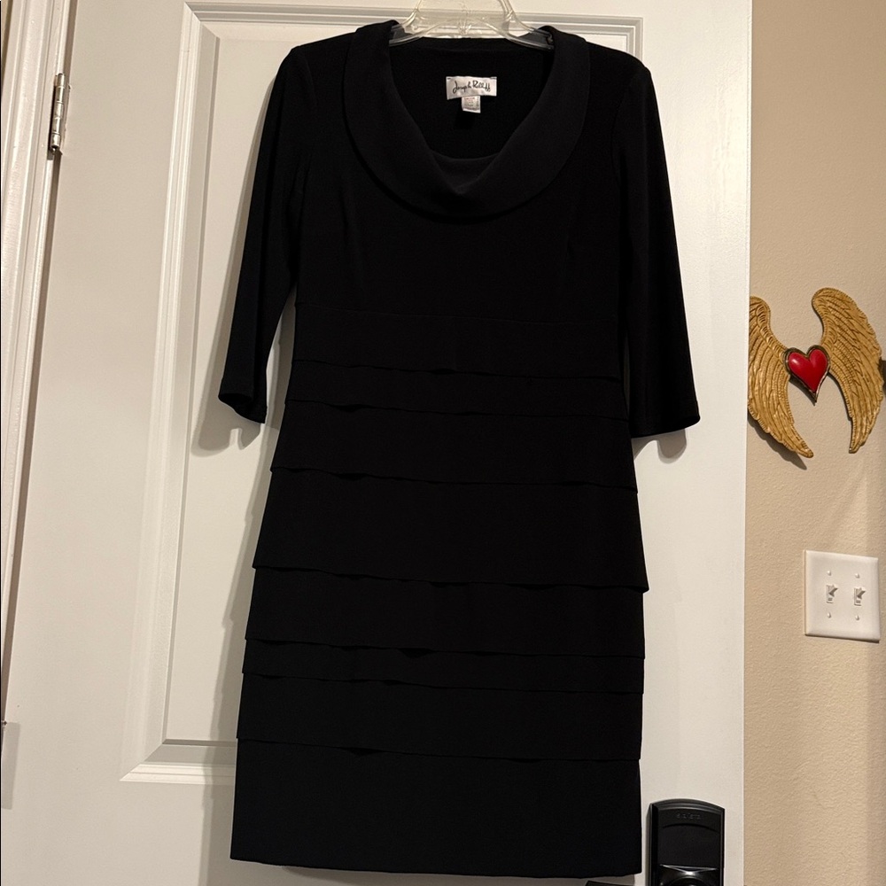 Joseph Ribkoff Black Tiered Long Sleeve Dress
